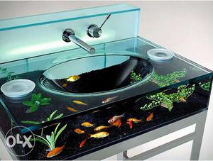 Fish Printed Vanity Sink
