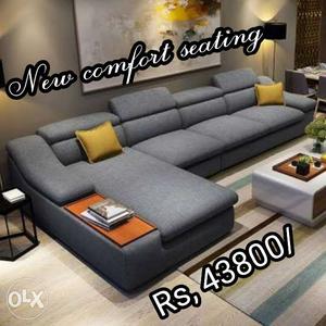 Gray Fabric Corner Sofa