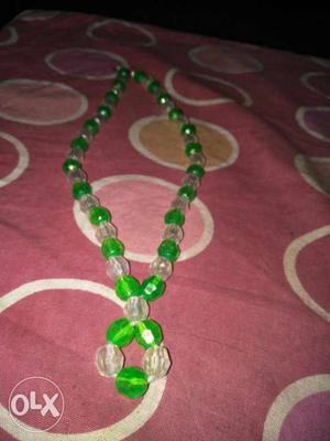 Green And White Prayer Beads