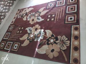 Red And Brown Floral Rug