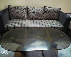 Sofa set 5 seater with center table... only 2