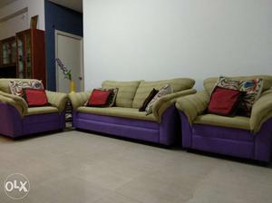 Sofa set: one 3 seater & two 1 seaters