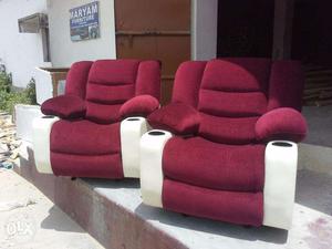 Sofas,New Customized, Leather and fabric RECLINERS -