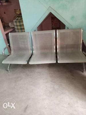 Stainless Steel 3-panel Gang Chair