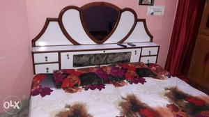 White And Brown Wooden Bed Headboard