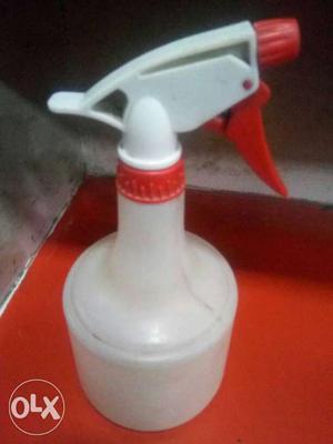 White And Red Plastic Spray Bottle