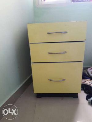 Yellow Wooden 3-drawer Chest