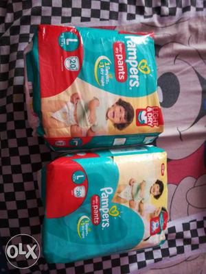 2 Pampers Large Size Diapers (20 Diapers in Each