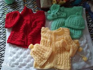 Baby sets, women sweaters, men sweaters and shawl