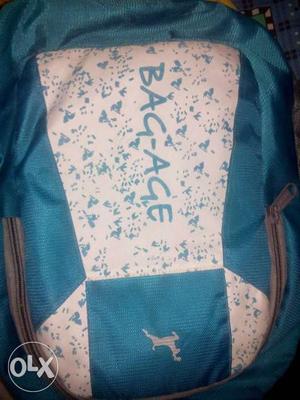 Blue And White Bag-age Backpack