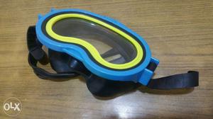 Blue And Yellow Swimming Goggles