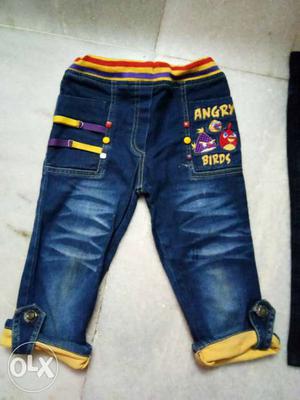 Blue Angry Birds Design Jeans