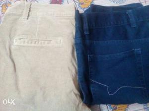 Blue jeans new 34waist and fawn colour cotrize paint