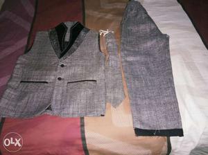 Boys western suit grey and black colour
