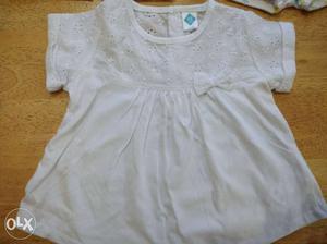 Brand new cotton white top for 12 month baby girl