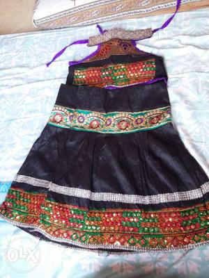 Chaniya Choli for 2-3yrs old girl black silk base