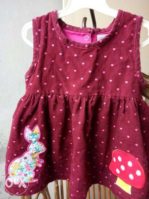 Corduroy material dress for 9 to 18 months