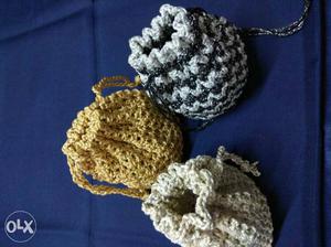 Crochet coin purse for ladies set of 3 for rs