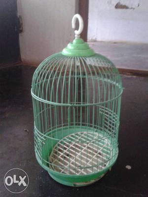 Green Wired Bird Cage