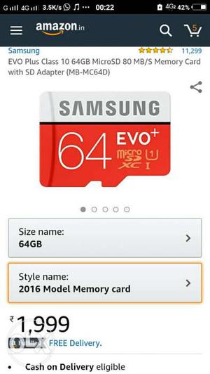 New SD card 64gb without used market price rs.