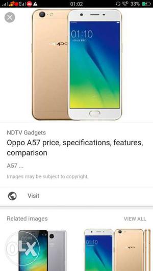 Oppo a57 new condition unused phone 6 month old..