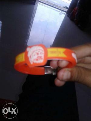 Orange And Red Silicone Band