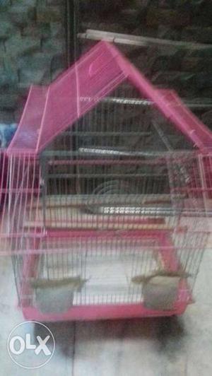 Pink And Grey Pet Cage