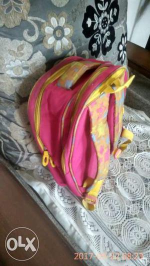 Pink And Yellow Floral Backpack