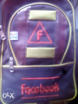 Purple And Maroon Patched Backpack