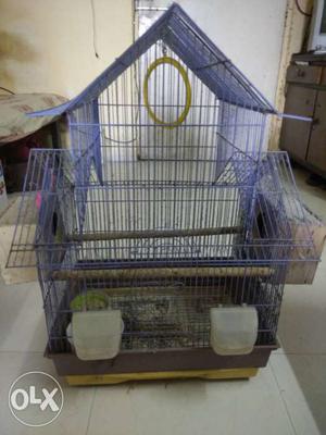 Purple Metal Wire Pet Cage