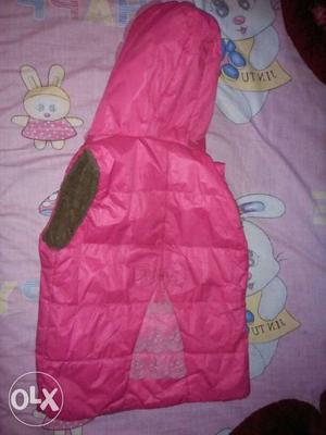 Toddler's Pink Hoodie Vest