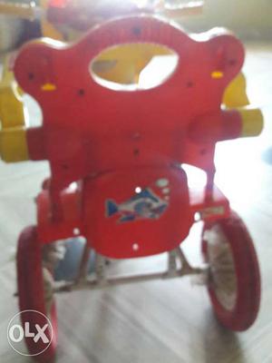 Toddler's Red And Yellow Ride-on Tricycle