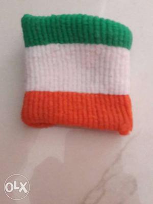 White, Green, And Orange Indian Flag Knit Textile