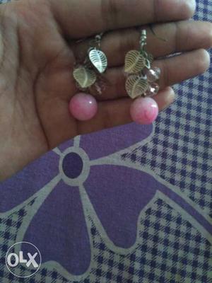 Baby pink earrings trendy design
