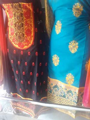 Black And Teal Sari