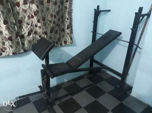 Black Bench Press With Steel Base