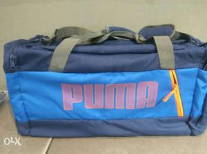 Blue And Gray Puma Duffel Bag