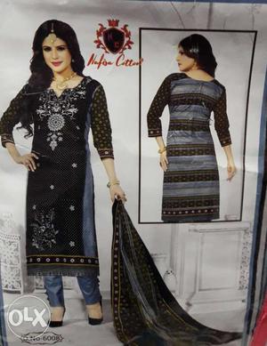 Cotten dress material with dupatta