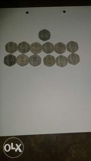 Different coins of 20 paise