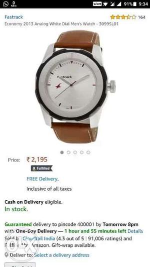 Fastrack watch in excellent condition