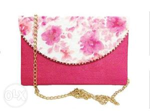 Floral print pink fabric sling