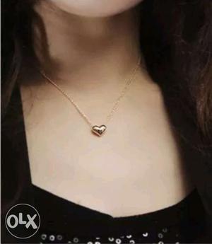 Gold Locket Heart Pendant Necklace