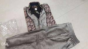 Gray And Brown Outfit suit in wholesale rate