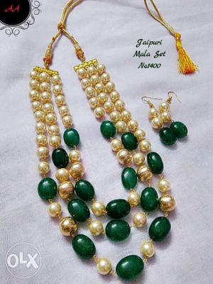 Green And Brown Beaded Necklace