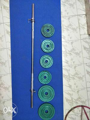 Green And Grey Barbell Set
