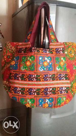 Multicolored Floral Tote Bag