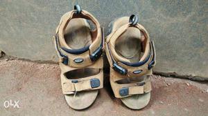 Pair Of Brown Open Toe Sandals