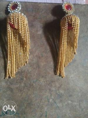 Pair Of Silver And Gold Danging Earrings