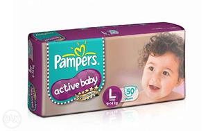 Pampers L size premium diapers, brand new, sealed