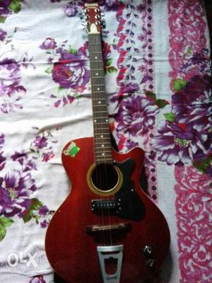 Red Cut-away Acoustic Guitar